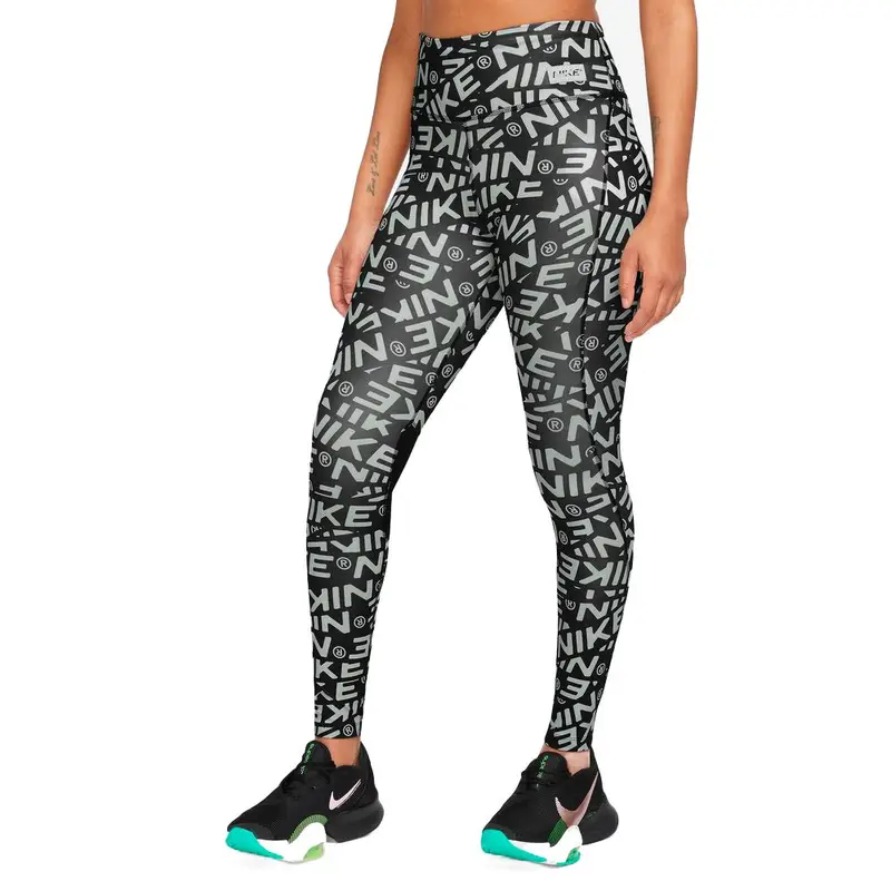 Leggings Sportivi Tight Multilogo Nero Donna XS