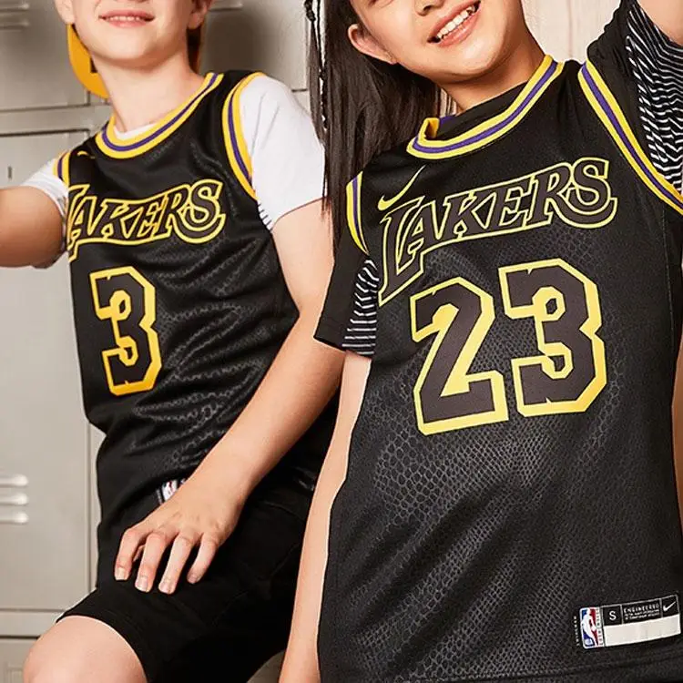 Los Angeles Lakers No. 23 LeBron James Maglia da basket giovanile senza maniche Maglia unisex Nera 3Z2B7BY1P-LAKJL S miniatura 3