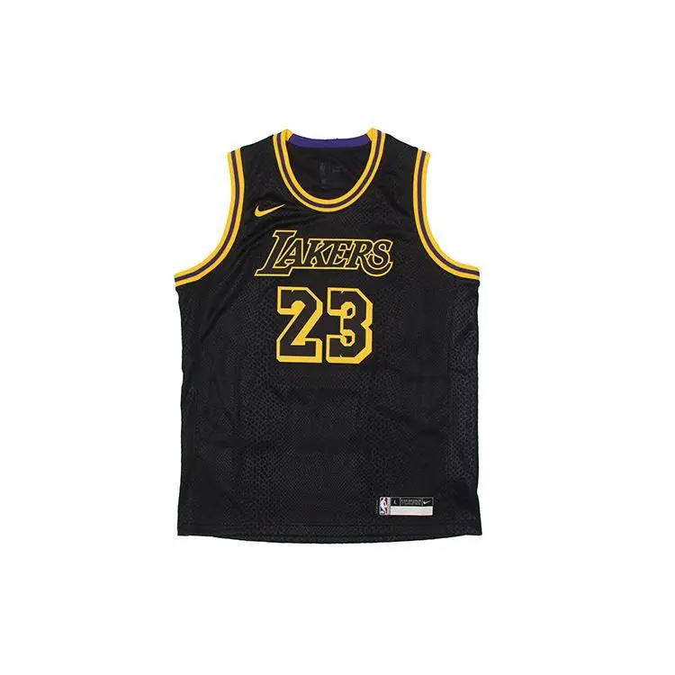 Los Angeles Lakers No. 23 LeBron James Maglia da basket giovanile senza maniche Maglia unisex Nera 3Z2B7BY1P-LAKJL S