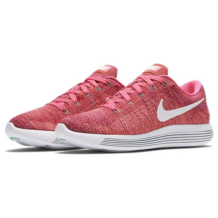 LunarEpic Flyknit Comodo Versatile Tessuto Assorbimento degli Urti Antiscivolo Basso Scarpe da Corsa Maratona Donna sneaker Rosa Bianco 843765-601 38 miniatura 2