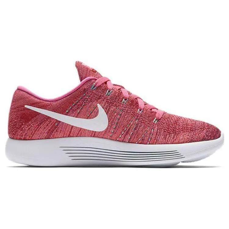 LunarEpic Flyknit Comodo Versatile Tessuto Assorbimento degli Urti Antiscivolo Basso Scarpe da Corsa Maratona Donna sneaker Rosa Bianco 843765-601 38 miniatura 4