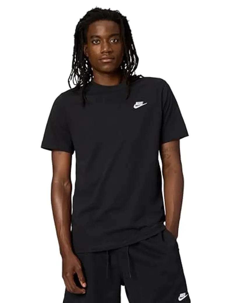 Nike M Nsw Club Tee Maglietta, Black White, XL Uomo