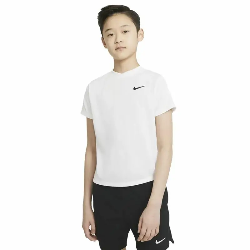 Maglia a Maniche Corte per Bambini Nike Court Dri-FIT Victory Bianco | Nike