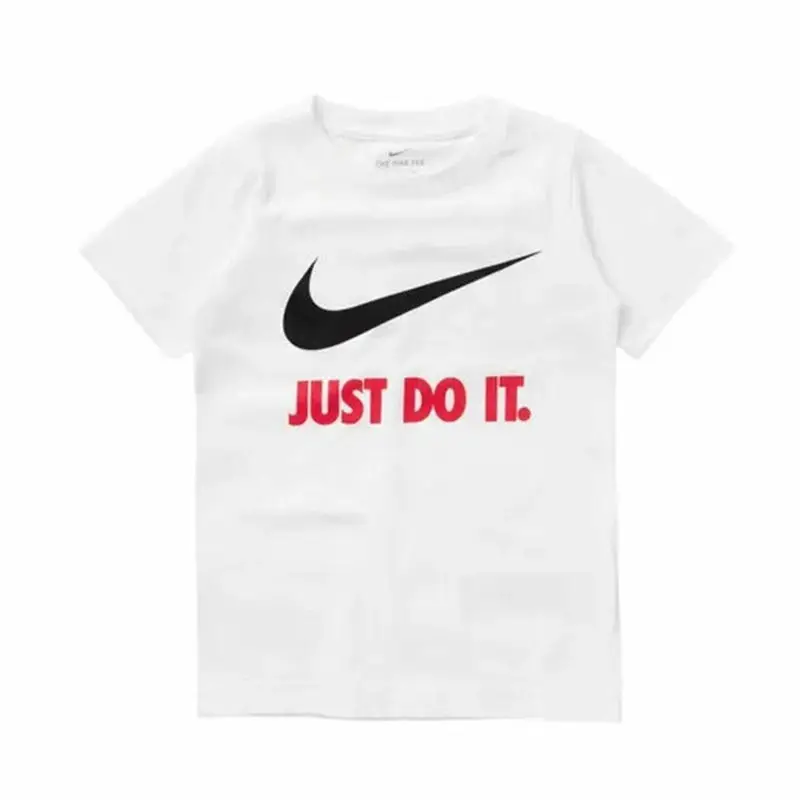 Maglia a Maniche Corte per Bambini Nike Swoosh Just Do It Bianco | Nike