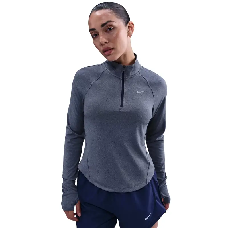 Maglia a maniche lunghe con zip a 1/4 da donna Nike Tempo Bleu