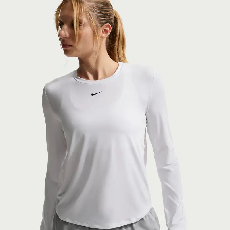 Maglia a maniche lunghe da donna Nike One Classic Blanc
