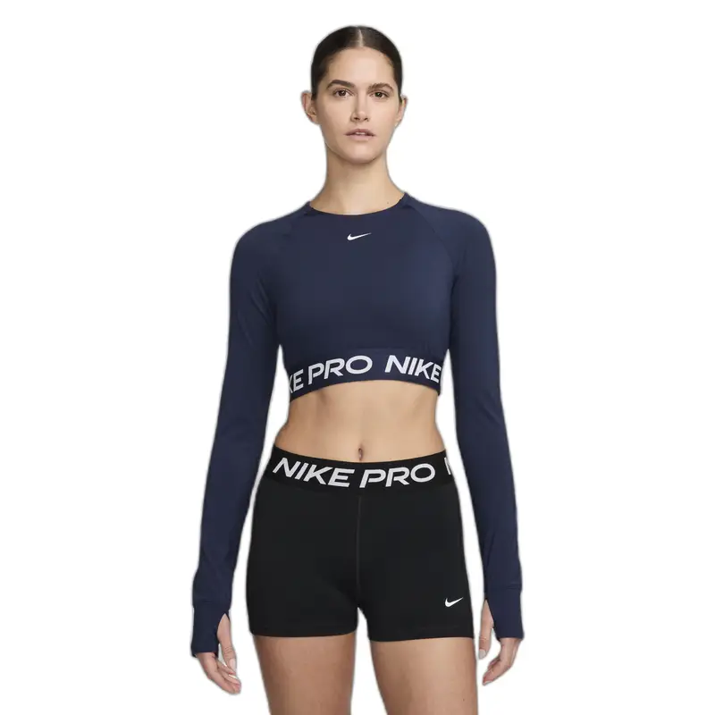 Maglia a maniche lunghe da donna Nike Pro Dri-Fit Bleu