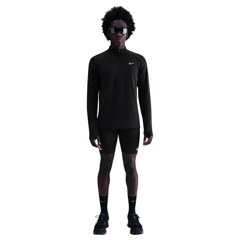 Maglia a maniche lunghe mezza zip Nike Stride Noir