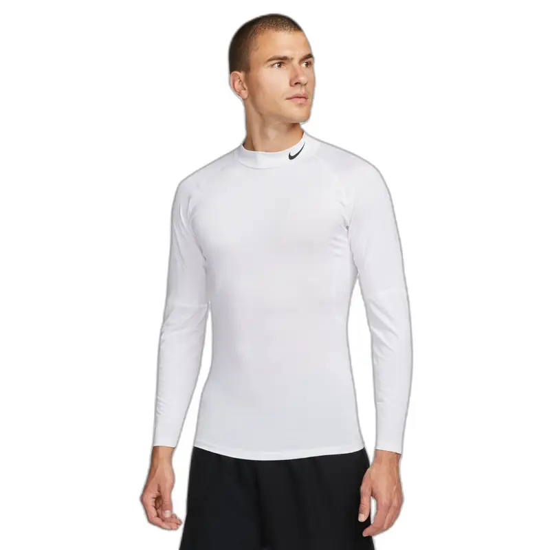 Maglia aderente a maniche lunghe Nike Dri-FIT Mock Blanc
