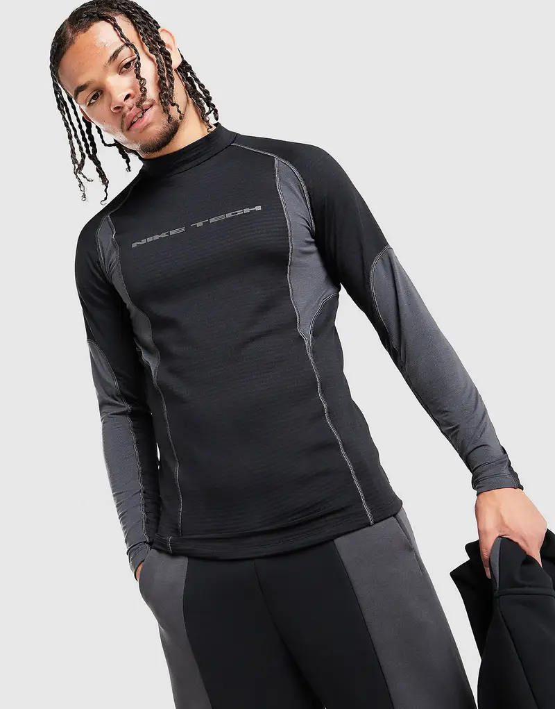 Maglia Base Layer Maniche Lunghe Tech, nero