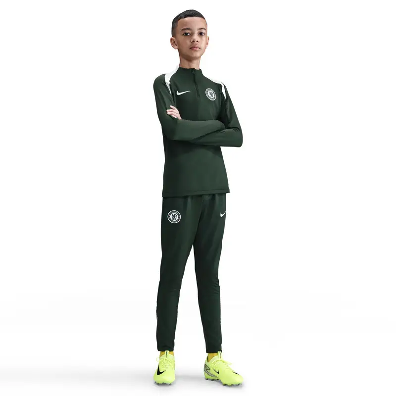 Maglia da allenamento a maniche lunghe per bambini Chelsea Strike 2025/26 Vert