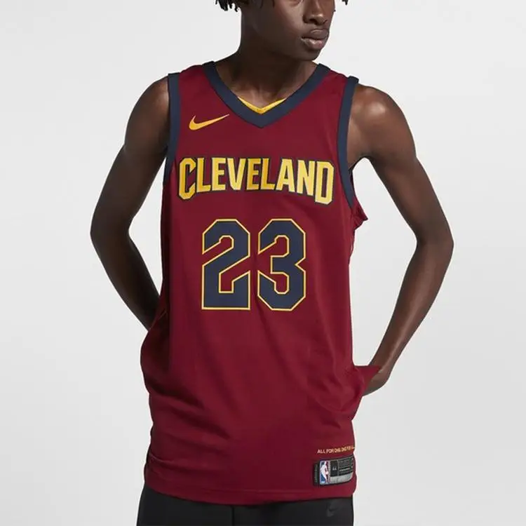 Maglia da Basket Nike NBA Edizione Limitata Cavaliers LeBron James Sportiva Senza Maniche Poliestere Traspirante Versione Giocatore AU 863018-677 XL miniatura 3
