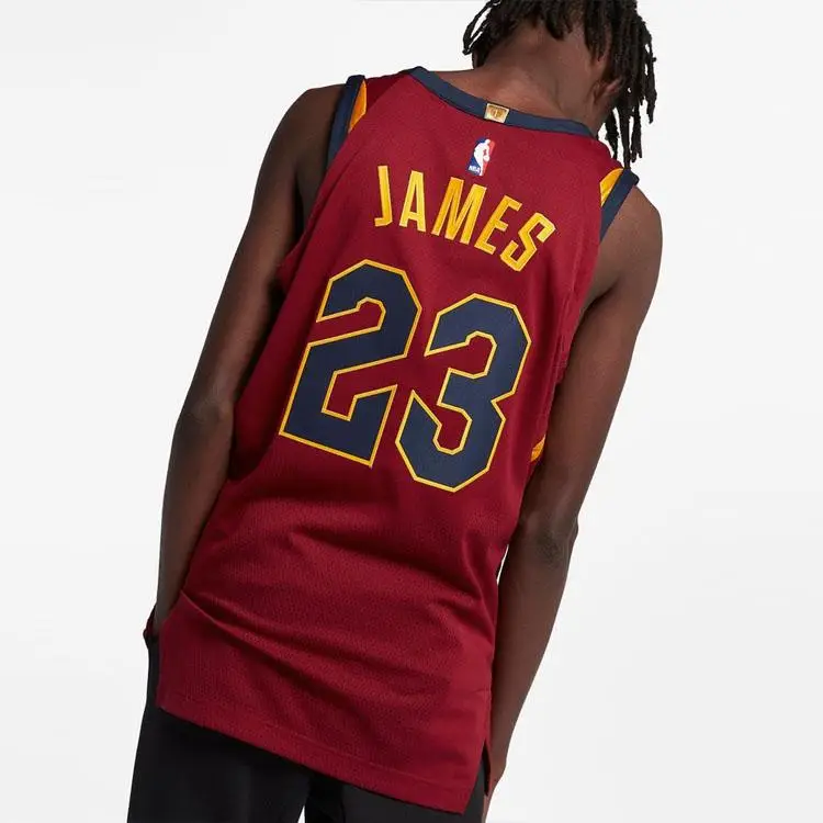 Maglia da Basket Nike NBA Edizione Limitata Cavaliers LeBron James Sportiva Senza Maniche Poliestere Traspirante Versione Giocatore AU 863018-677 XL miniatura 5