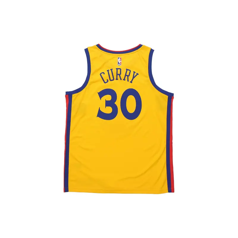 Maglia da Basket Retro Nike Golden State Warriors City Edition No 30 Maglie Curry Uomo Giallo 912101-728 XL miniatura 2