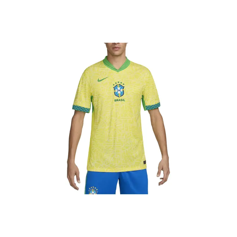 Maglia Home Brasile Nike 2024 Giallo/Verde Scintillante Uomo Streetwear FJ4284-706 S miniatura 2