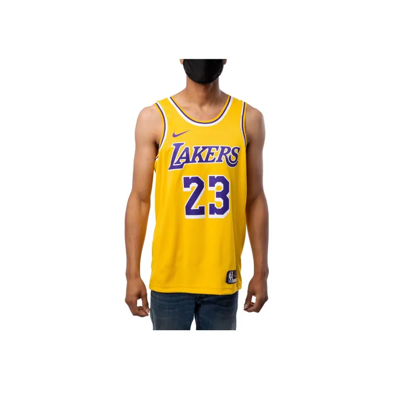 Maglia LeBron James Icon Swingman gialla da uomo Streetwear AA7099-741 L miniatura 5