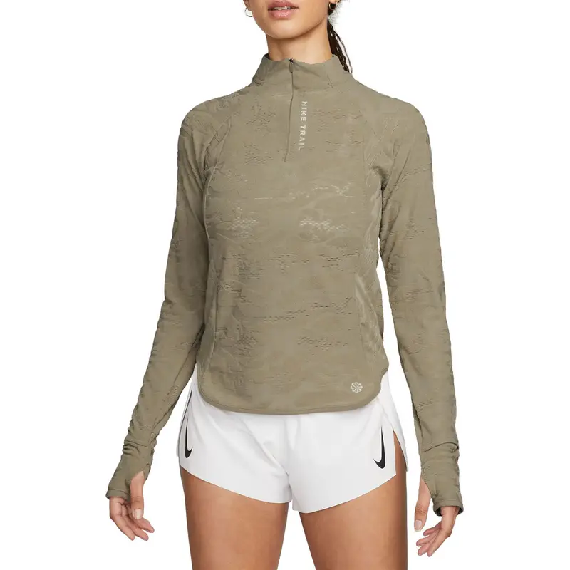 MAGLIA MANICA LUNGA 1/2 ZIP DRI-FIT MIDLAYER TRAIL DONNA Verde