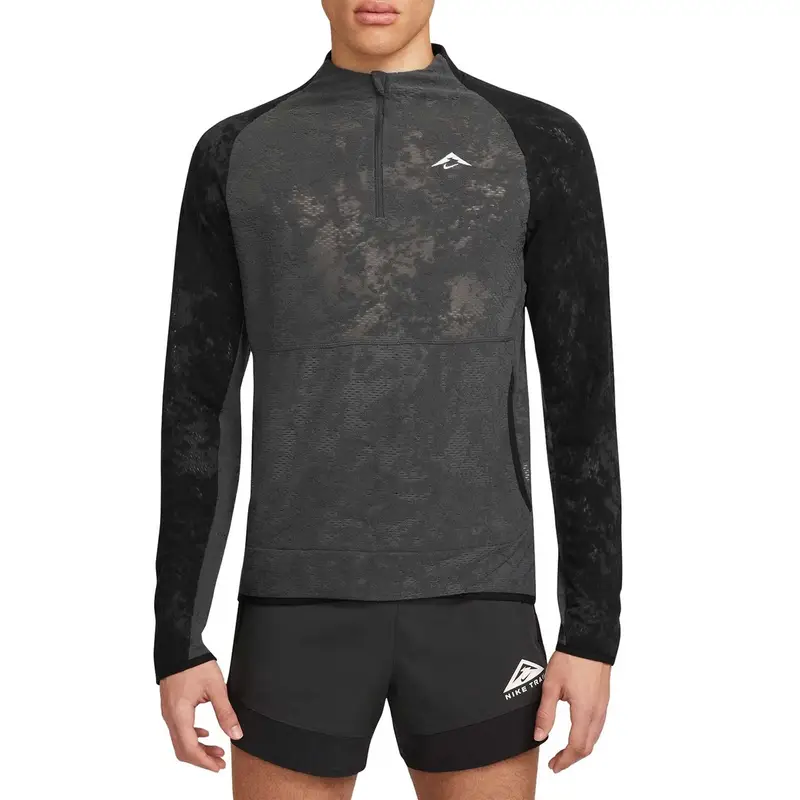 MAGLIA MANICA LUNGA 1/2 ZIP DRI-FIT MIDLAYER TRAIL Nero