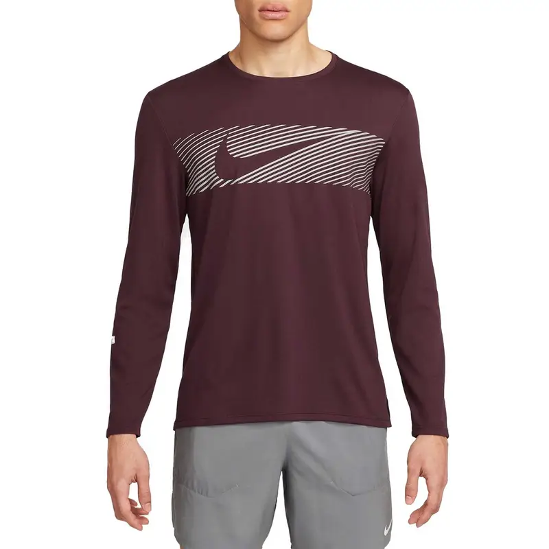 MAGLIA MANICA LUNGA DRI-FIT MILER FLASH Bordeaux