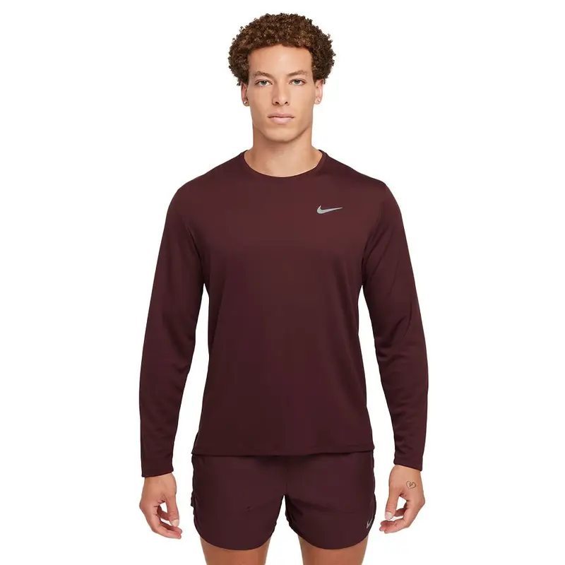 Maglia Manica Lunga Miler Burgundy Crush Reflective Argento Uomo XL