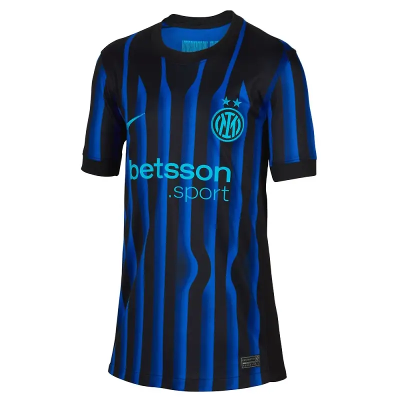 Maglia Maniche Corte Inter Home 25 26 Nero Azzurro Bambino XL