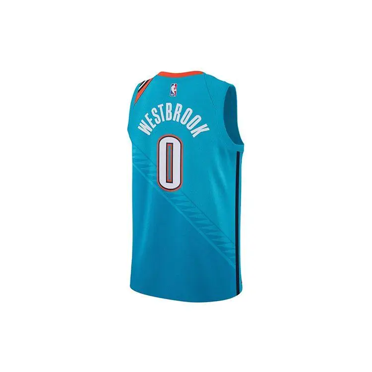 Maglia Nike NBA 18-19 Russell Westbrook City Edition Thunder N 0 Maglie da uomo Blu AJ4632-445 XXL miniatura 4
