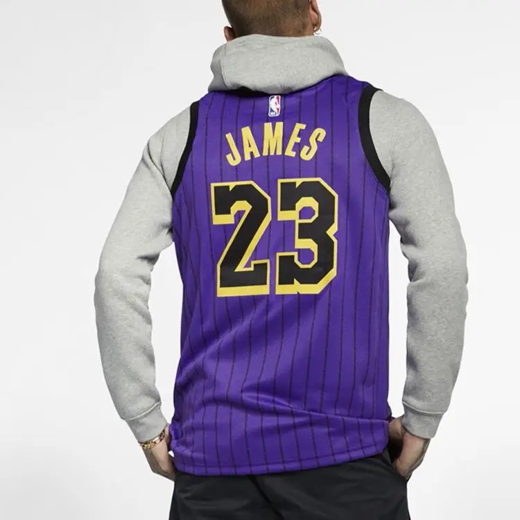 Maglia Nike NBA Los Angeles Lakers LeBron James City Fan Edition Viola Uomo Streetwear AJ4618-510 XL miniatura 2