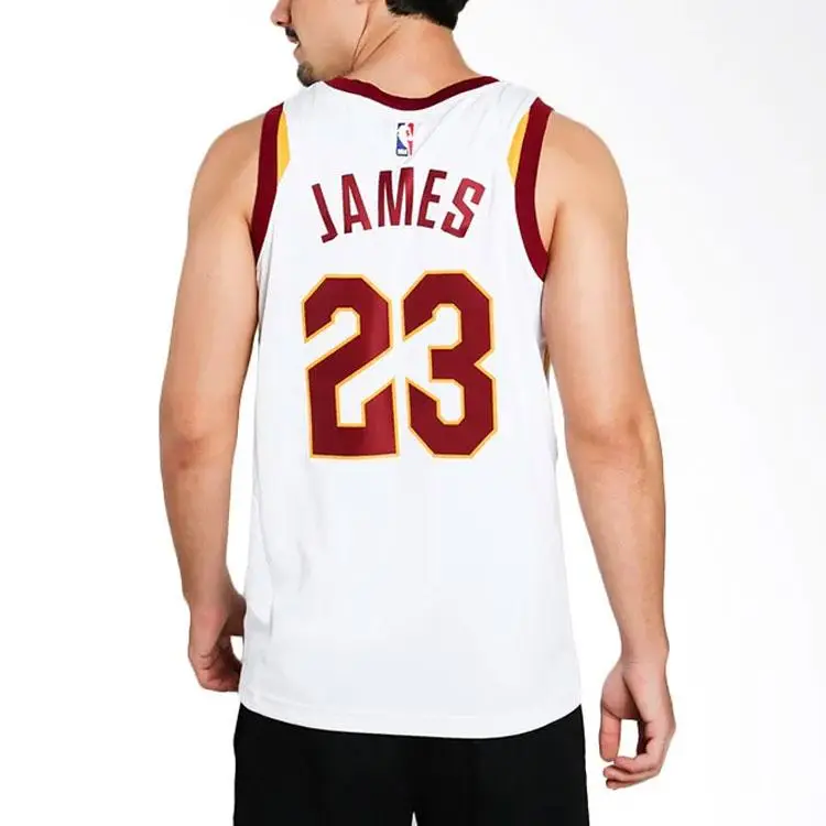 Maglia Nike NBA Swingman - Cleveland Cavaliers LeBron James #23 Edizione Limitata Maglia da Uomo Bianca 864409-100 2XL miniatura 3