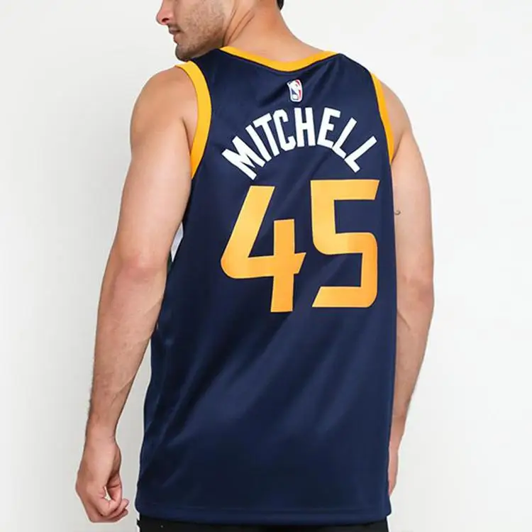 Maglia Nike NBA Utah Jazz Donovan Mitchell Edizione Limitata Swingman Uomo Blu Navy 864513-425 S miniatura 5