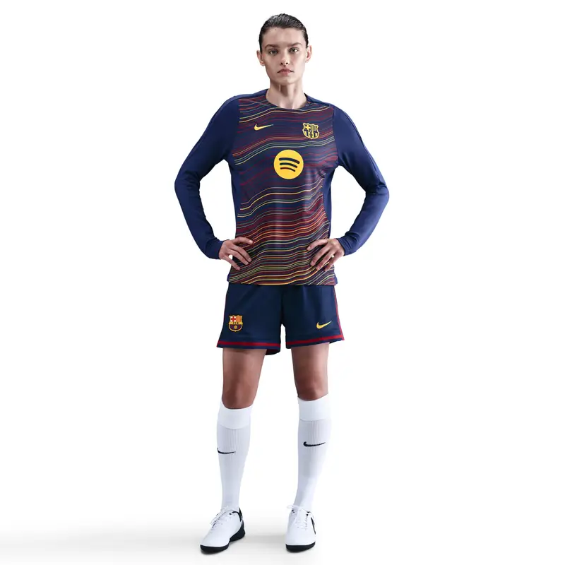 Maglia prematch donna FC Barcelona Strike 2025/26 Bleu
