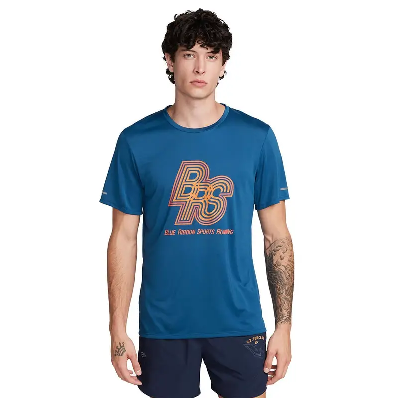 Maglia Running Energy Brs Court Blue Safety Arancio Uomo M