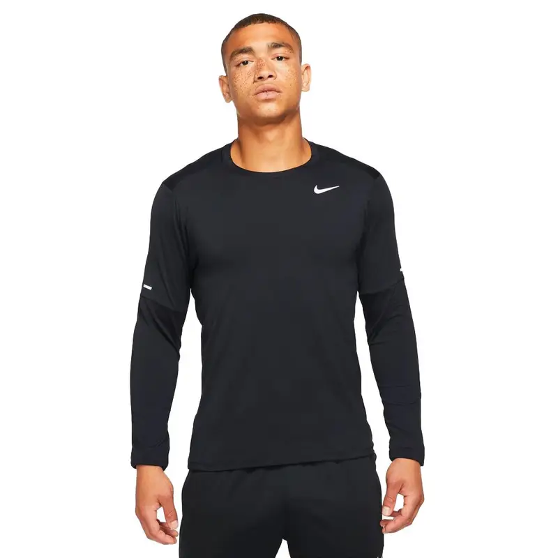 Maglia Running Ml Df Element Crew Nero Reflective Argento Uomo S