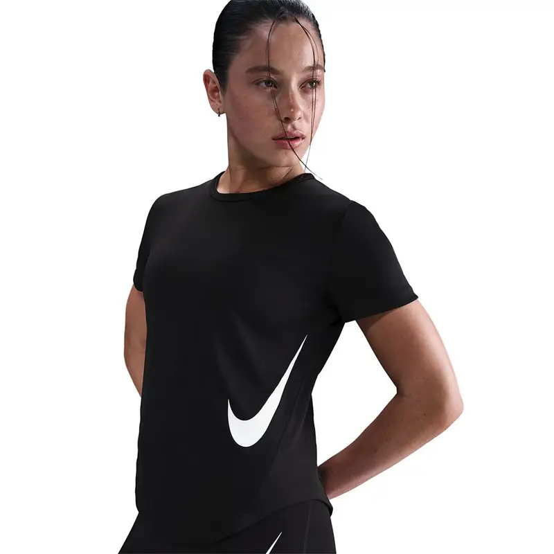 Maglia Running Tempo Swoosh Nero Argento Donna M