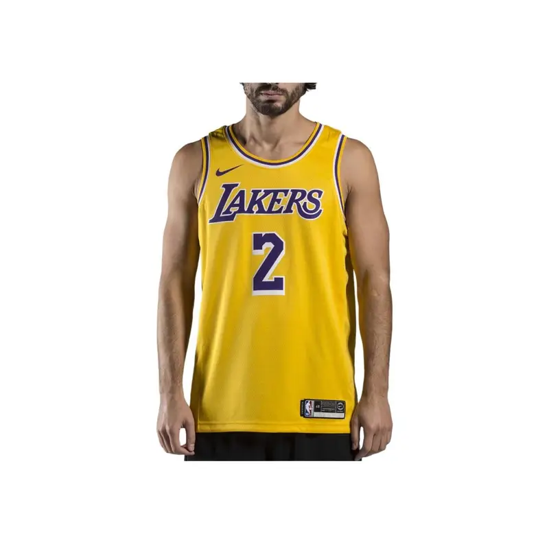 Maglia Swingman NBA Nike, Edizione Los Angeles Lakers Lonzo Ball Maglia da Uomo Gialla AA7099-728 M miniatura 3