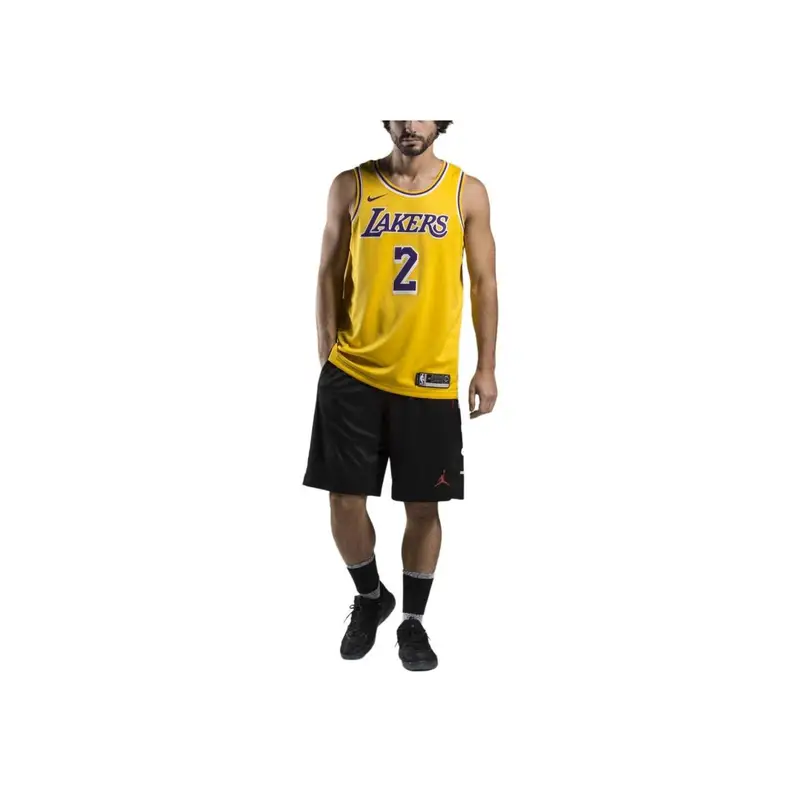 Maglia Swingman NBA Nike, Edizione Los Angeles Lakers Lonzo Ball Maglia da Uomo Gialla AA7099-728 M miniatura 5