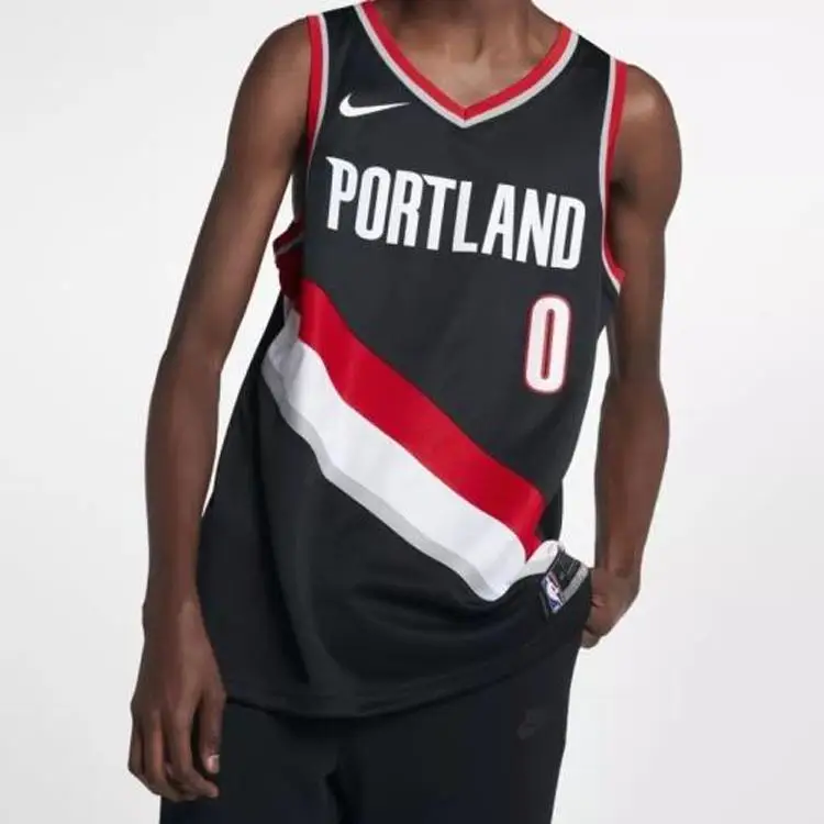Maglia Swingman Nike NBA Damian Lillard Icon Edition - Portland Trail Blazers Uomo Maglia Nera 864505-010 L miniatura 2