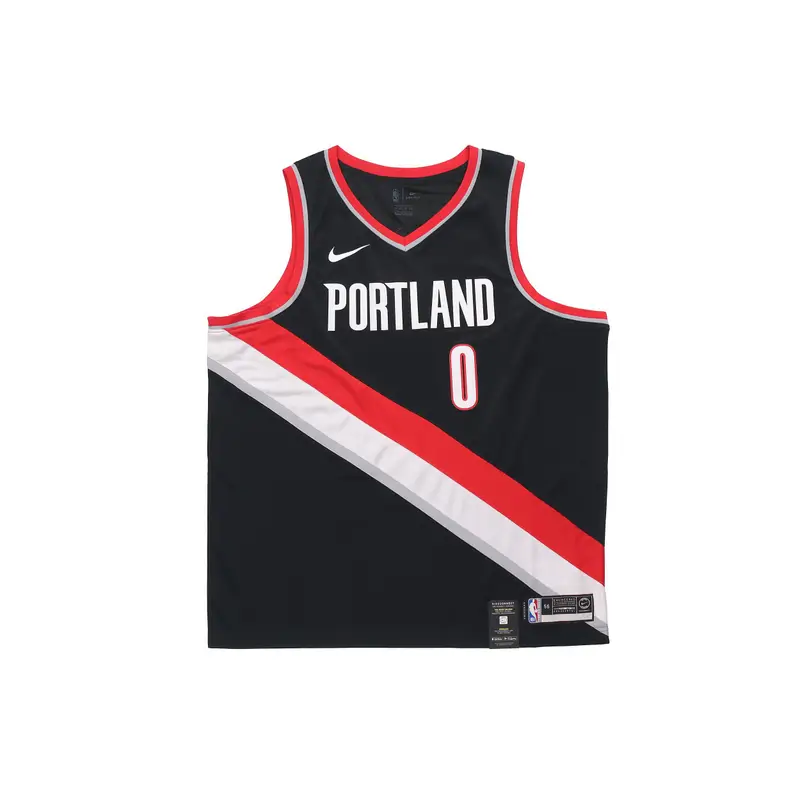 Maglia Swingman Nike NBA Damian Lillard Icon Edition - Portland Trail Blazers Uomo Maglia Nera 864505-010 L