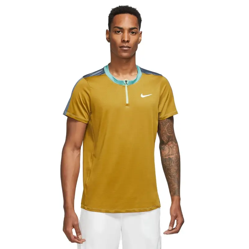 Maglia Tennis Advantage Zip Bronzo Blu Uomo S