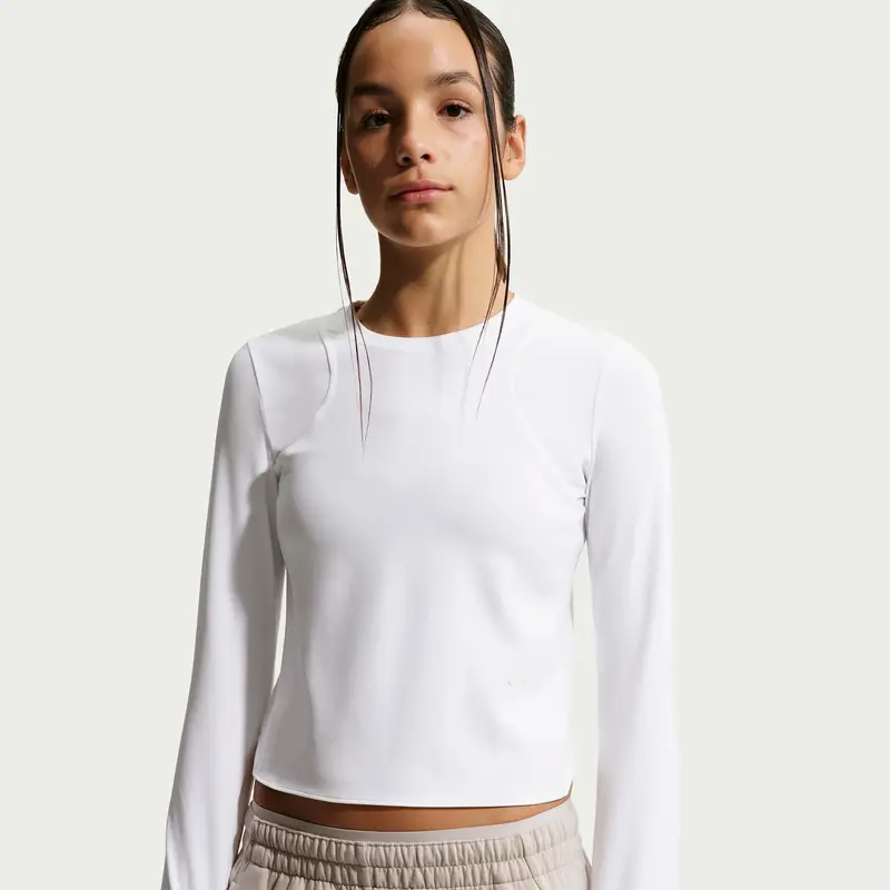 Maglietta a manica lunga da bambina Nike MAVN Blanc