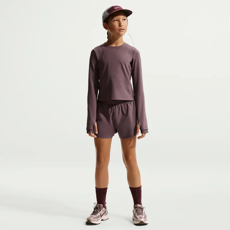 Maglietta a manica lunga da bambina Nike MAVN Noir