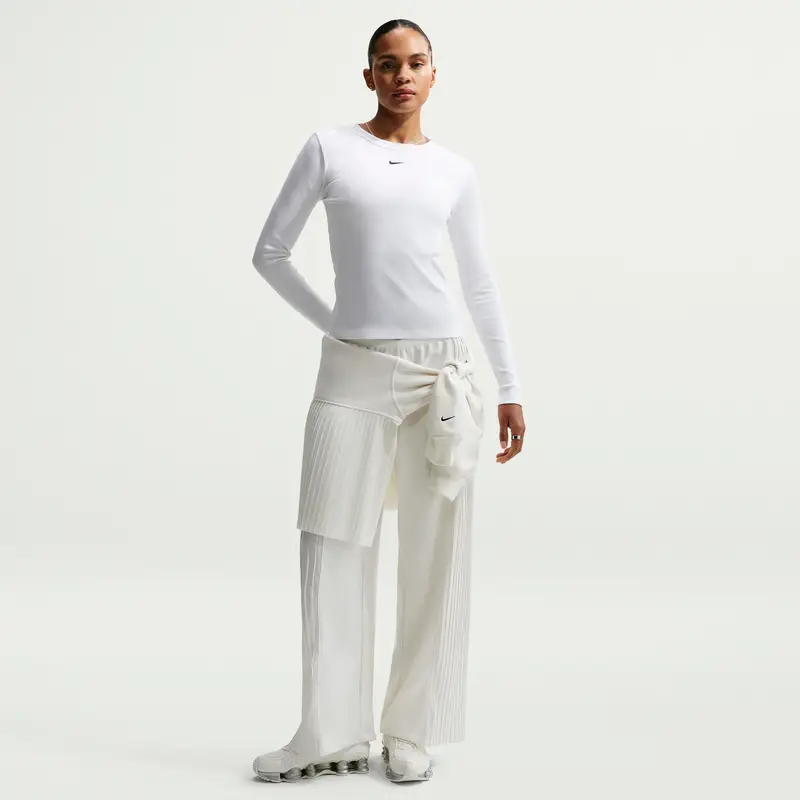 Maglietta a manica lunga da donna Nike Blanc