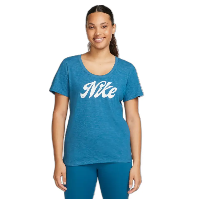 Maglietta da donna Nike Dri-FIT Script Bleu