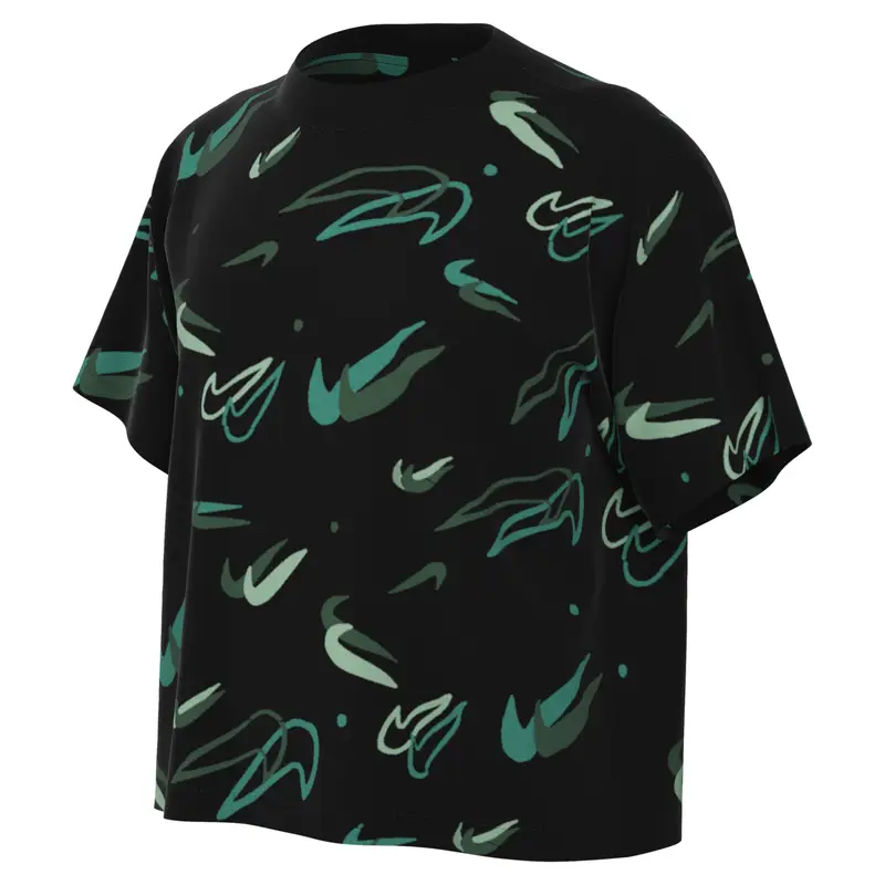 Maglietta da ragazza Nike Sportswear Boxy Swooshfetti Noir