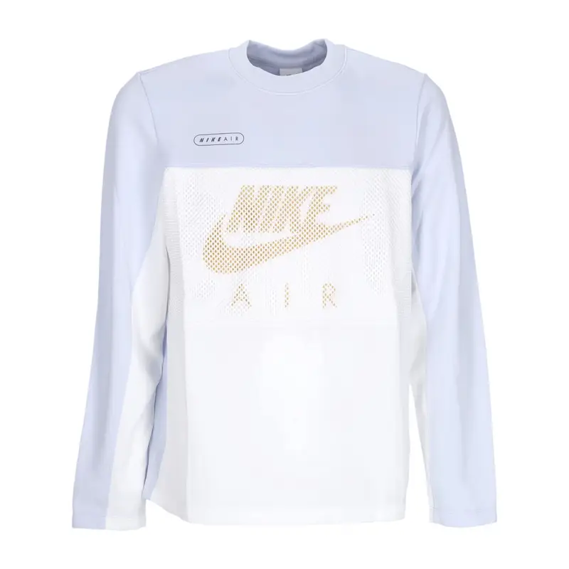 Maglietta Manica Lunga Uomo Sportswear Air Poly-knit Crew Football Grey/white/vivid Sulfur