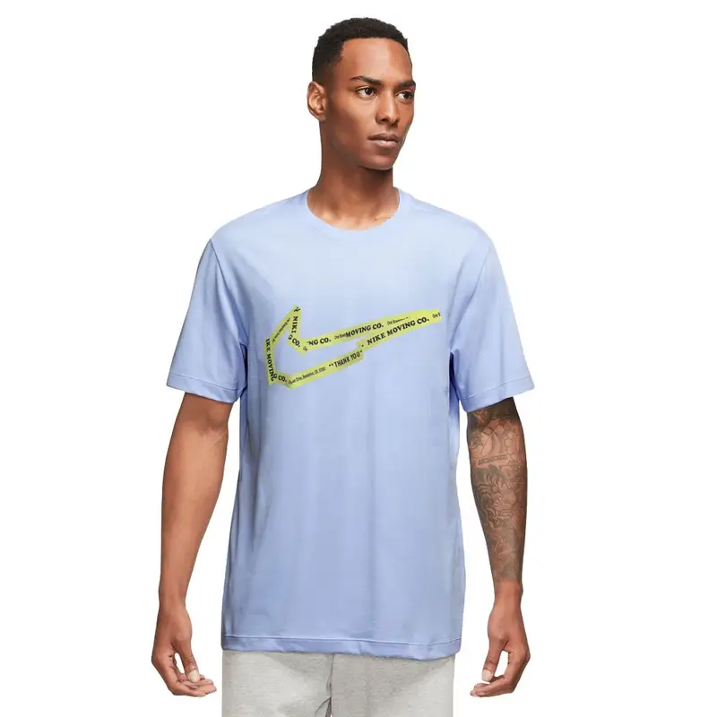 Maglietta Palestra Logo Azzurro Uomo L