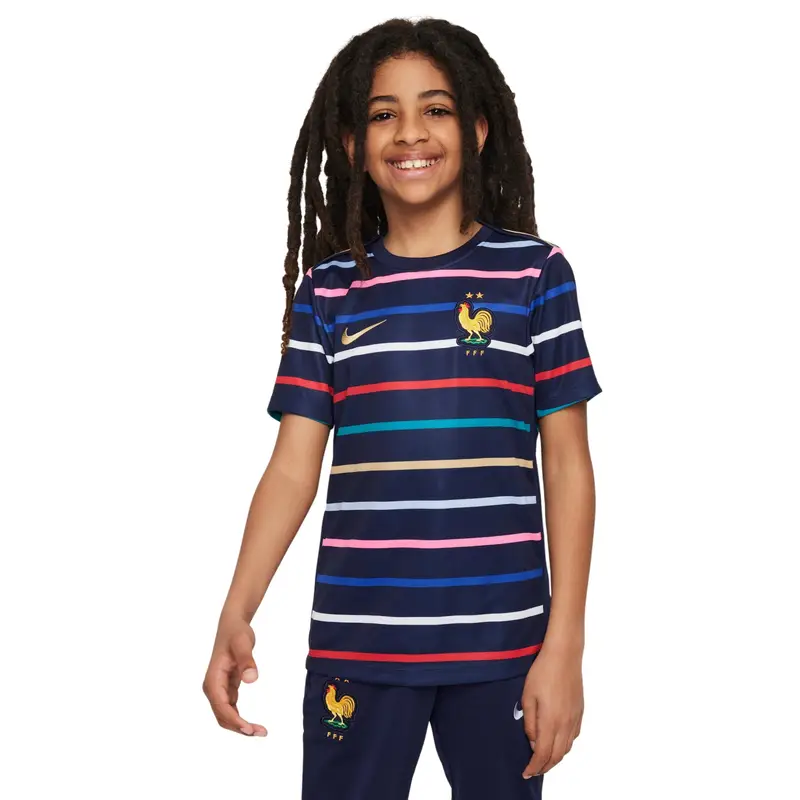 Maglietta Prematch bambino Francia Dri-FIT Academy Pro 2024/25 Bleu