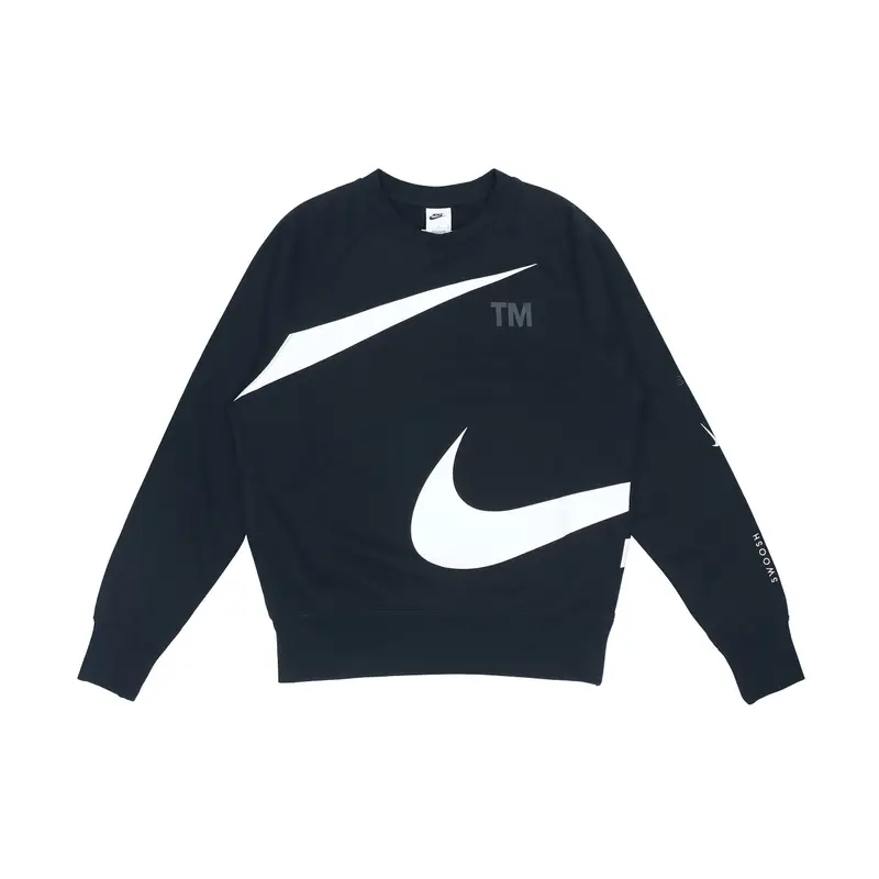 Maglione girocollo in maglia con stampa logo Nike Swoosh Uomo Felpa Nero DD6097-010 L