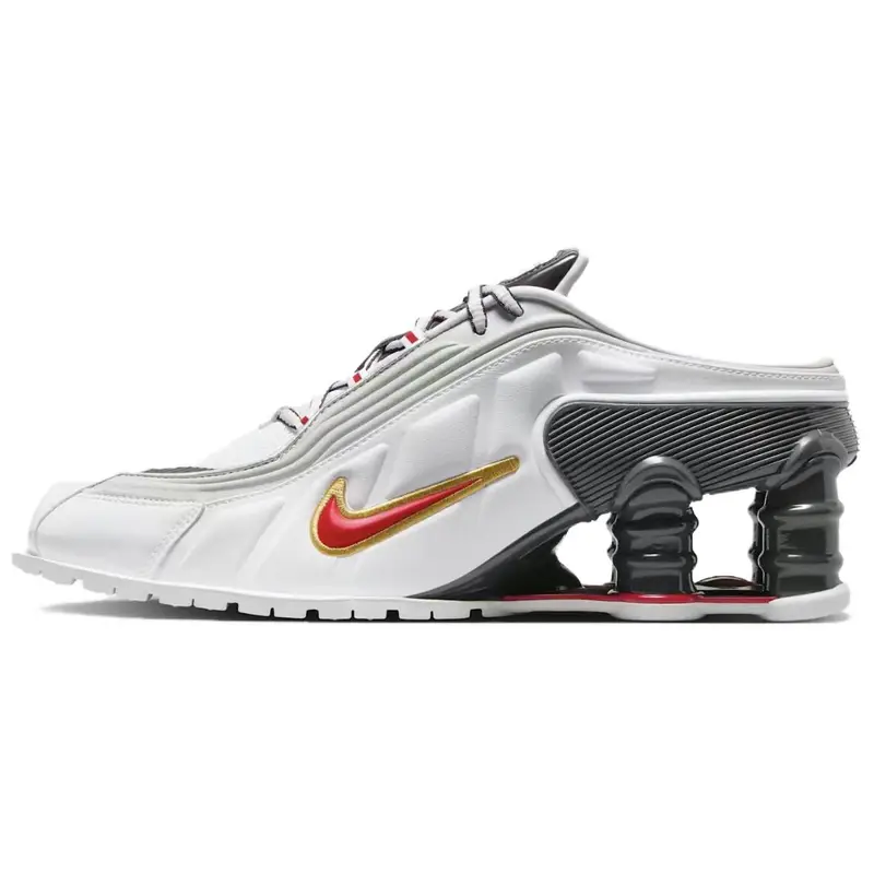 Martine Rose x Nike Shox Mule MR4 Platino Metallizzato Rosso Varsity Scarpe da Ginnastica da Donna Grigio Bianco Carbone Scuro IM5420-100 42