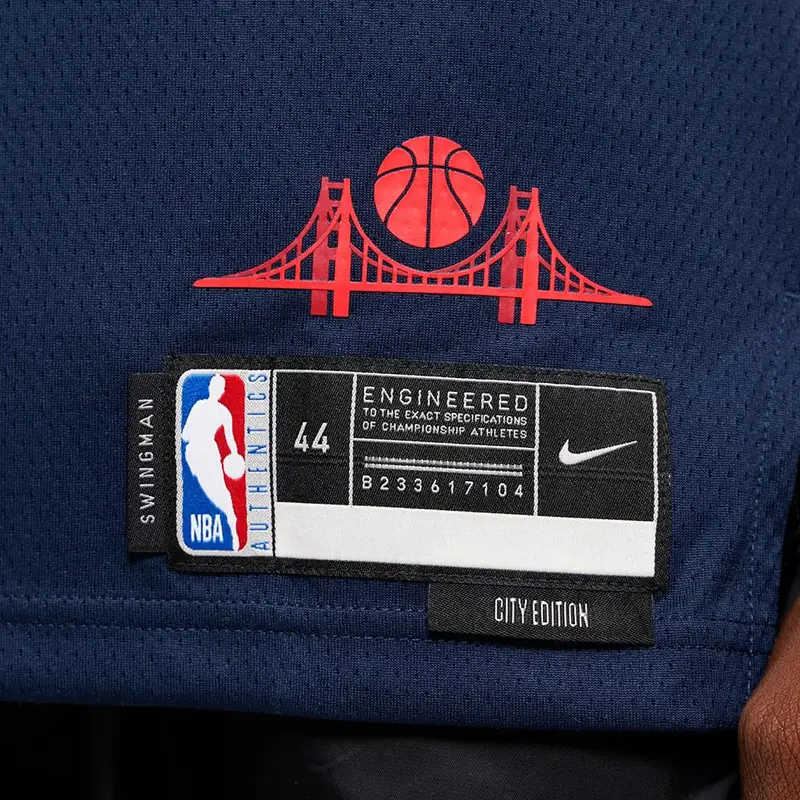 NBA Curry Golden State Warriors Stephen Curry 30 Numerazione Scritta Comoda Maglia Sportiva da Basket Uomo maglia Blu Scuro FQ4342-422 L miniatura 3