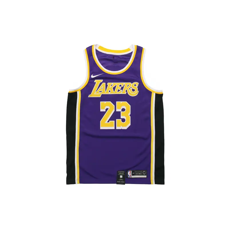 NBA Lakers LeBron James 23 Fan Edition Pullover Girocollo Jersey Uomo Abbigliamento Sportivo Viola AA7097-514 L